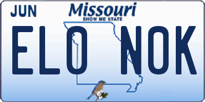 MO license plate EL0N0K