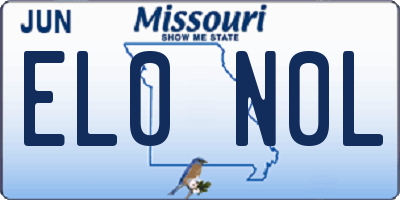 MO license plate EL0N0L
