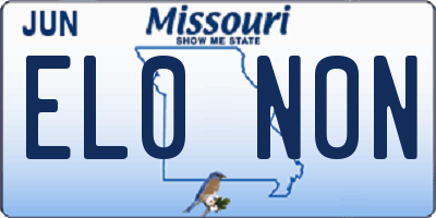 MO license plate EL0N0N
