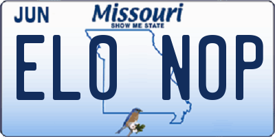MO license plate EL0N0P