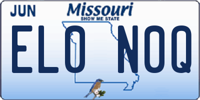 MO license plate EL0N0Q