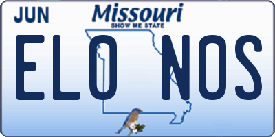 MO license plate EL0N0S