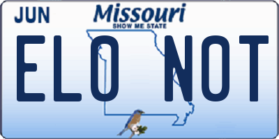 MO license plate EL0N0T