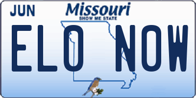 MO license plate EL0N0W