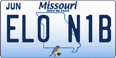 MO license plate EL0N1B