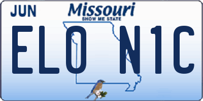 MO license plate EL0N1C