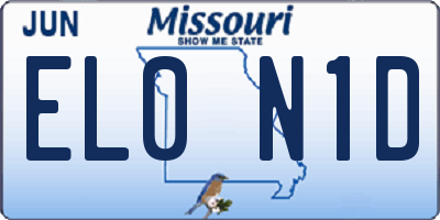 MO license plate EL0N1D