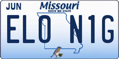 MO license plate EL0N1G