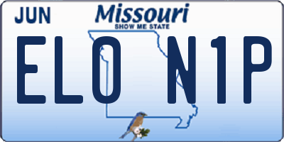 MO license plate EL0N1P
