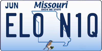 MO license plate EL0N1Q