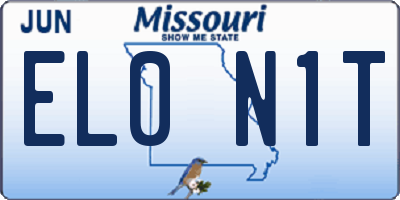 MO license plate EL0N1T