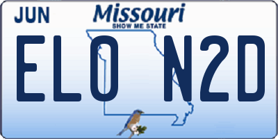 MO license plate EL0N2D