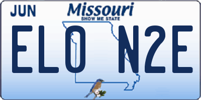 MO license plate EL0N2E