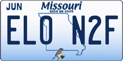 MO license plate EL0N2F