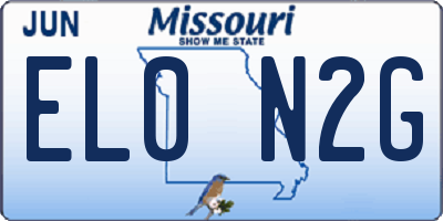 MO license plate EL0N2G