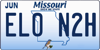 MO license plate EL0N2H