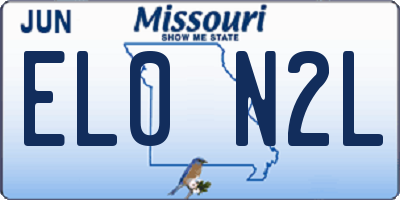 MO license plate EL0N2L