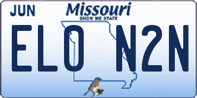 MO license plate EL0N2N