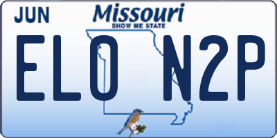 MO license plate EL0N2P