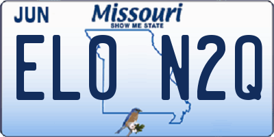 MO license plate EL0N2Q