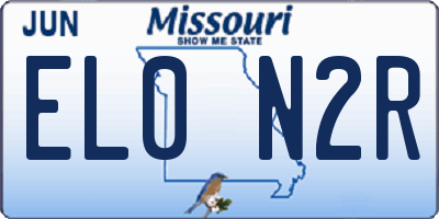 MO license plate EL0N2R