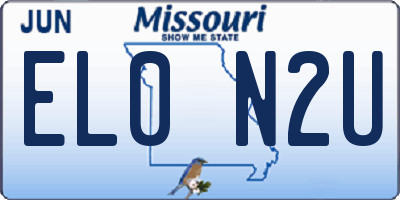 MO license plate EL0N2U