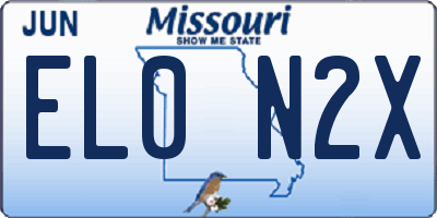 MO license plate EL0N2X