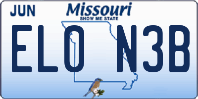 MO license plate EL0N3B