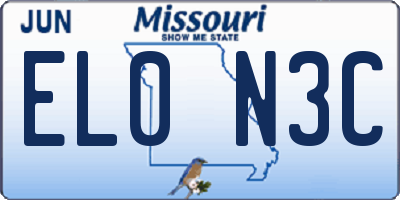 MO license plate EL0N3C