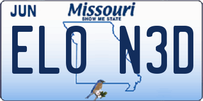 MO license plate EL0N3D