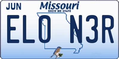 MO license plate EL0N3R