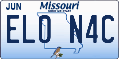 MO license plate EL0N4C