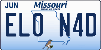 MO license plate EL0N4D