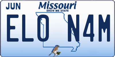 MO license plate EL0N4M