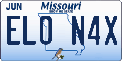 MO license plate EL0N4X