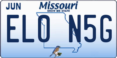 MO license plate EL0N5G