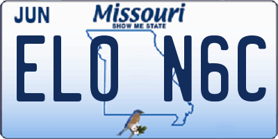MO license plate EL0N6C