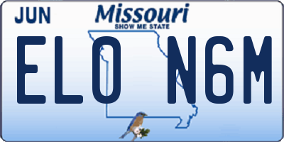 MO license plate EL0N6M