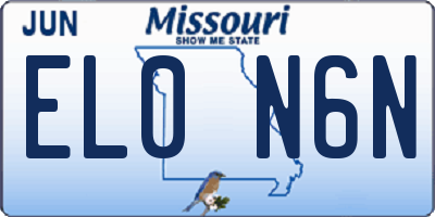 MO license plate EL0N6N
