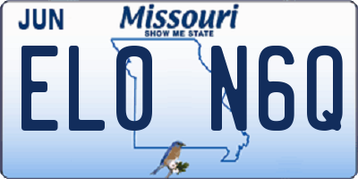 MO license plate EL0N6Q