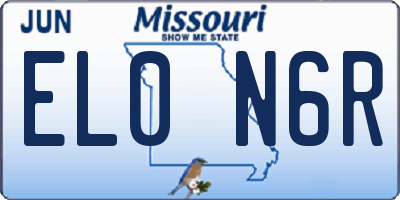 MO license plate EL0N6R