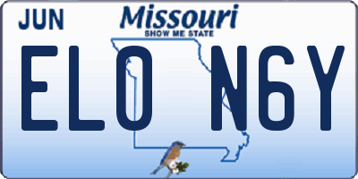 MO license plate EL0N6Y