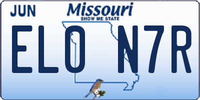 MO license plate EL0N7R