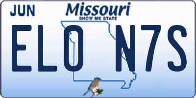 MO license plate EL0N7S