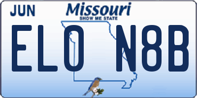 MO license plate EL0N8B