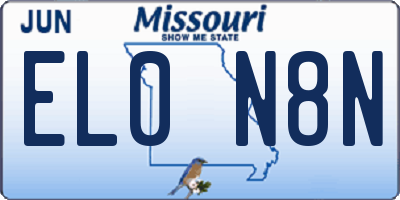MO license plate EL0N8N