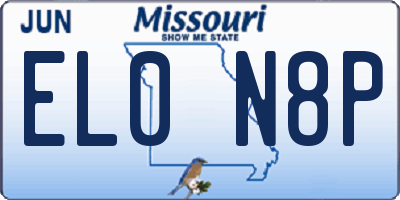 MO license plate EL0N8P