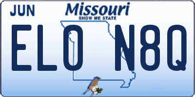 MO license plate EL0N8Q
