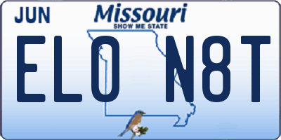 MO license plate EL0N8T