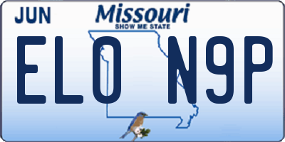 MO license plate EL0N9P